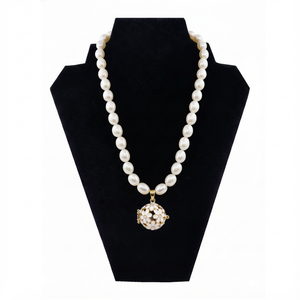 천연 진주목걸이-화이트 코스모스